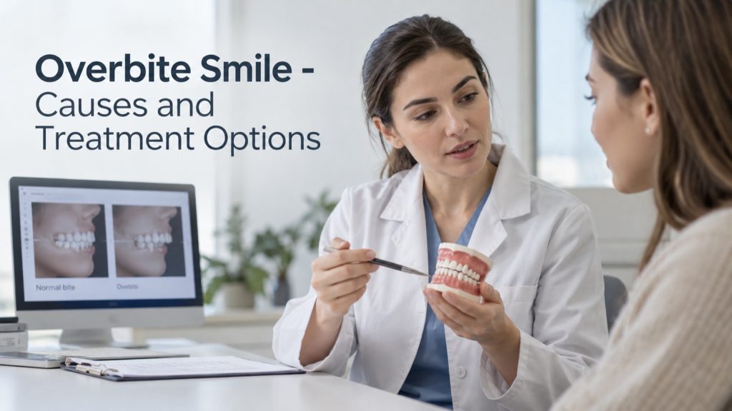 Overbite Smile - Causes and Treatment Options 1 Overbite Smile - Causes and Treatment Options